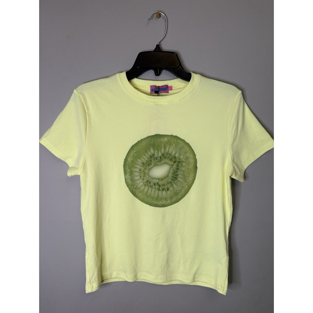 Edikted Yellow Kiwi T-Shirt Size XLarge